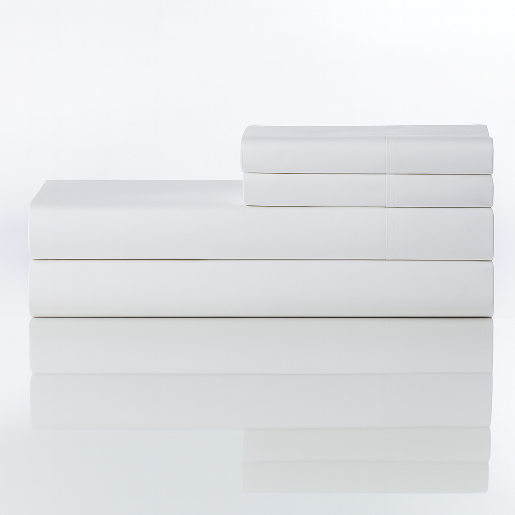 White Peach Percale Sheet Set