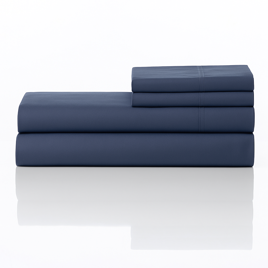 Sail Blue Peach Percale Bedsheet Set