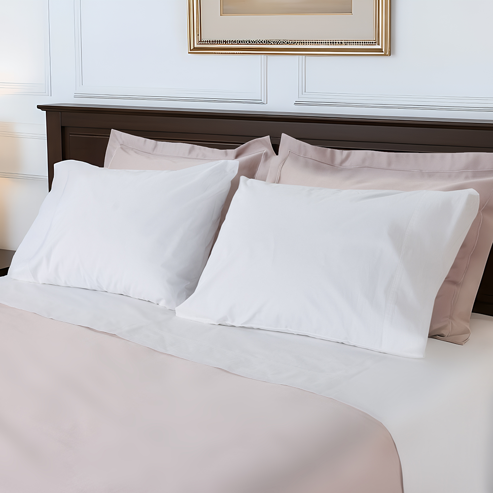 White Peach Percale Sheet Set