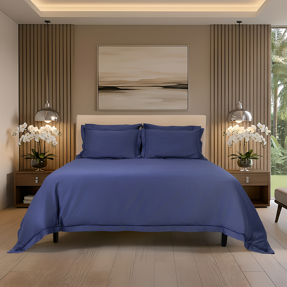 Blue Luxe SUPIMA® Sateen Duvet Cover Set