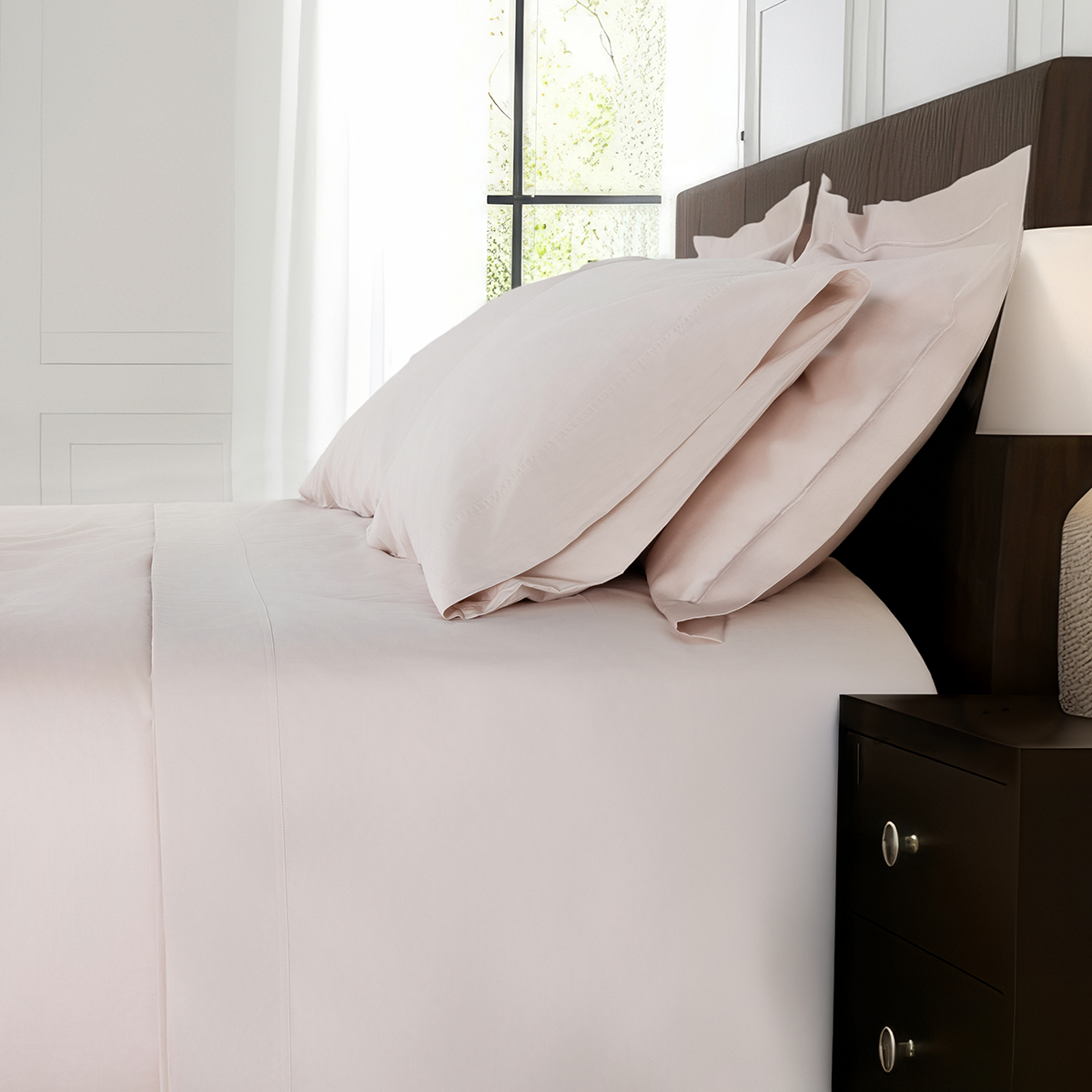 Rose Peach Percale Bedsheet Set